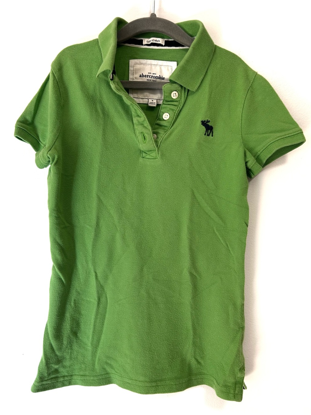 Abercrombie and Fitch Polo Shirt Cute Stretch Size Women’s Small Green